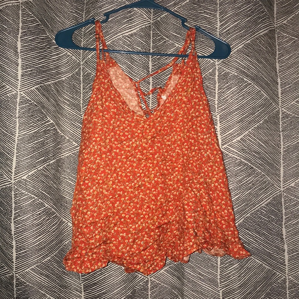 AEO Cropped Flower Tank Top